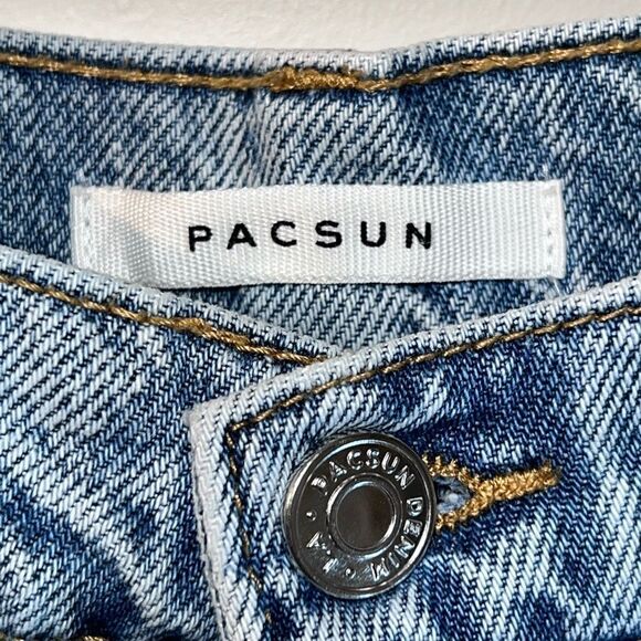 Pacsun High Rise Button Fly Raw hem Mom Jeans Sz 27 - Picture 4 of 7